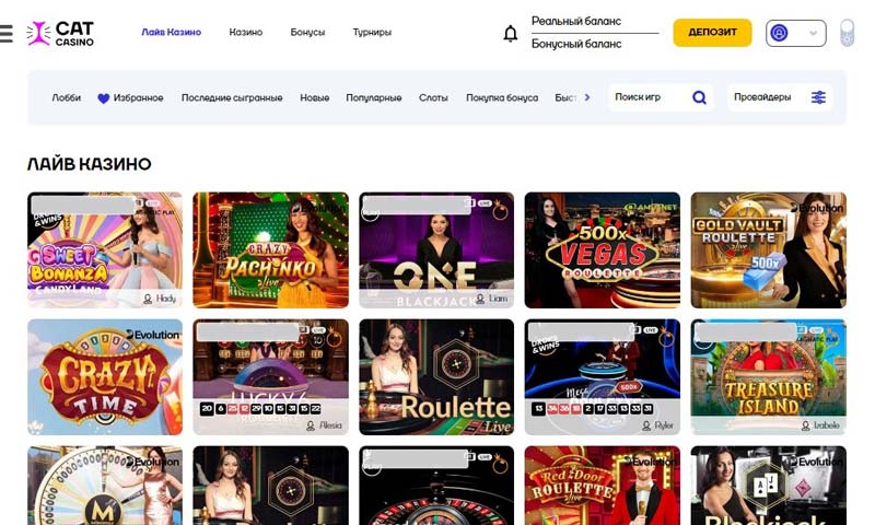 Live-игры в Cat Casino