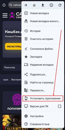Приложение Cat Casino